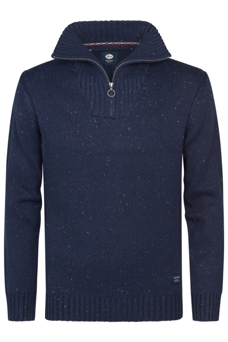 Petrol Industries blauwe heren trui | Vooraanzicht