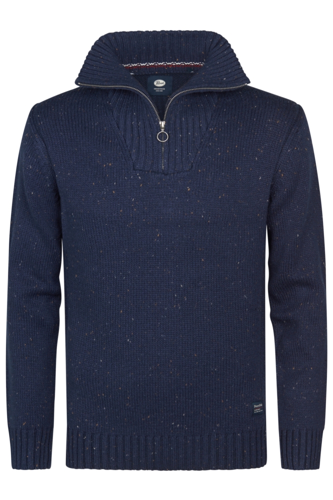 Petrol Industries blauwe heren trui | Vooraanzicht