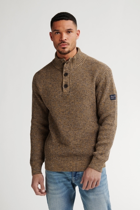 Petrol Industries gele heren trui | Model vooraanzicht