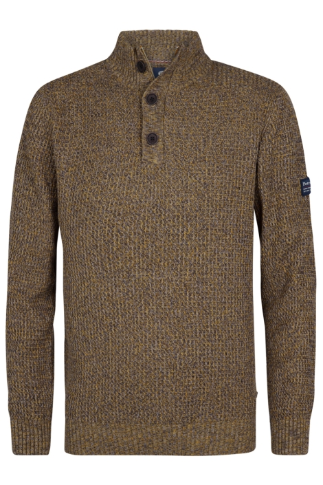 Petrol Industries gele heren trui | Vooraanzicht