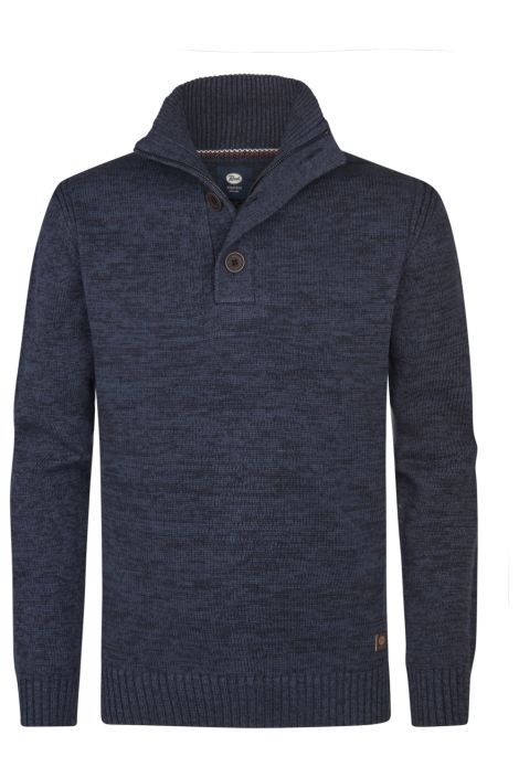 Petrol Industries blauwe heren trui | Vooraanzicht