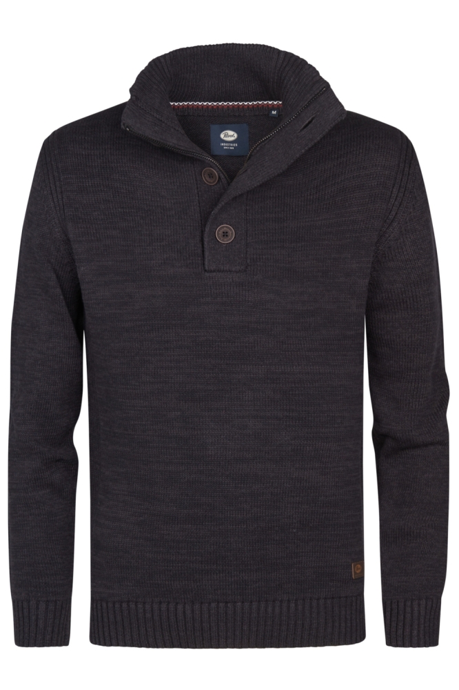 Petrol Industries zwarte heren trui | Vooraanzicht