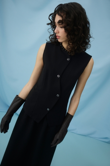 Vila VINEVERA S/L VEST 14111064 BLACK BEAUTY