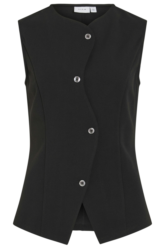 Vila zwarte dames gilet | Vooraanzicht