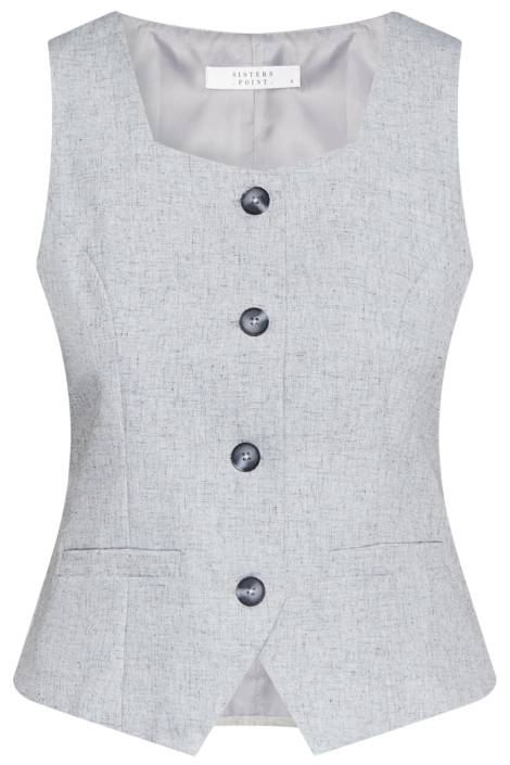 SisterS point grijze dames gilet | Vooraanzicht