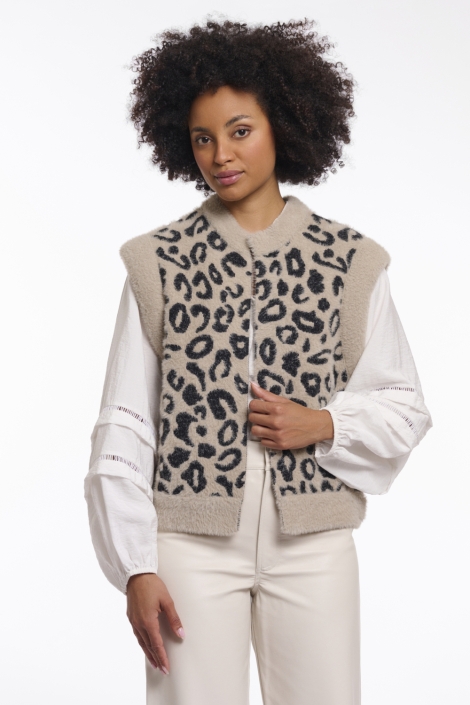 Rino & Pelle beige dames gilet | Model vooraanzicht