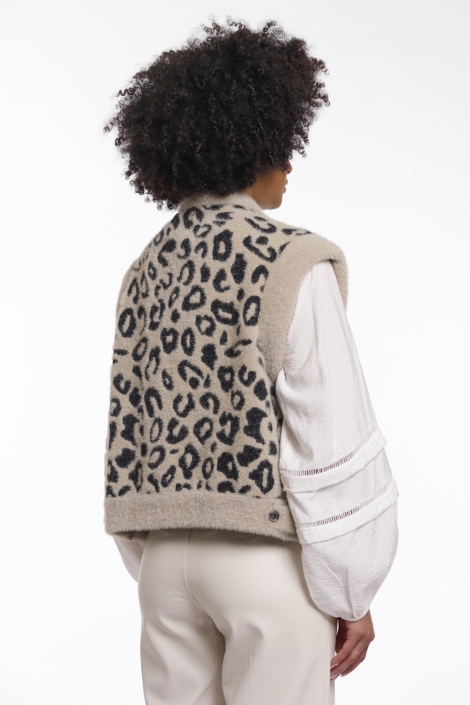 Rino & Pelle beige dames gilet | Model achteraanzicht