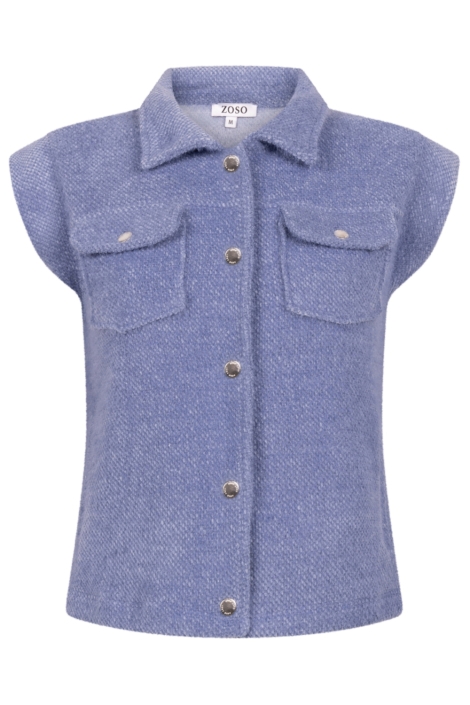 Zoso blauwe dames gilet | Vooraanzicht