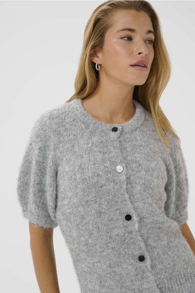 Kaffe grijze dames vest | Close up