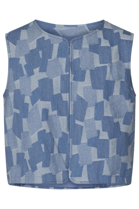 SisterS point blauwe dames gilet | Vooraanzicht