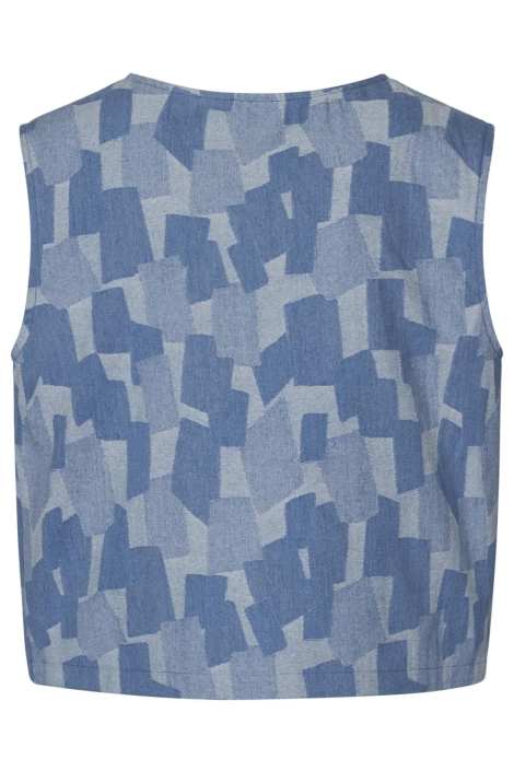 SisterS point blauwe dames gilet | Achteraanzicht