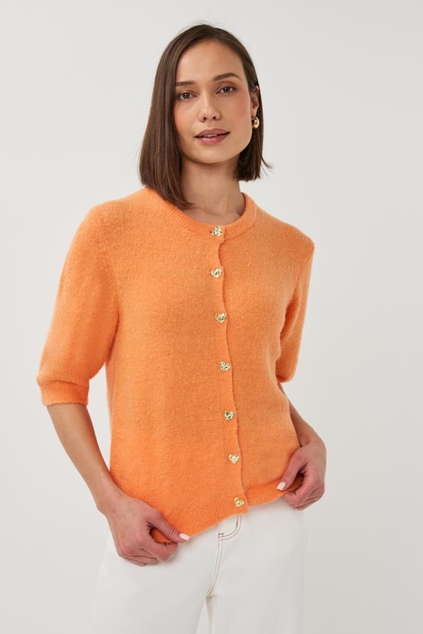 EsQualo oranje dames vest | Model vooraanzicht