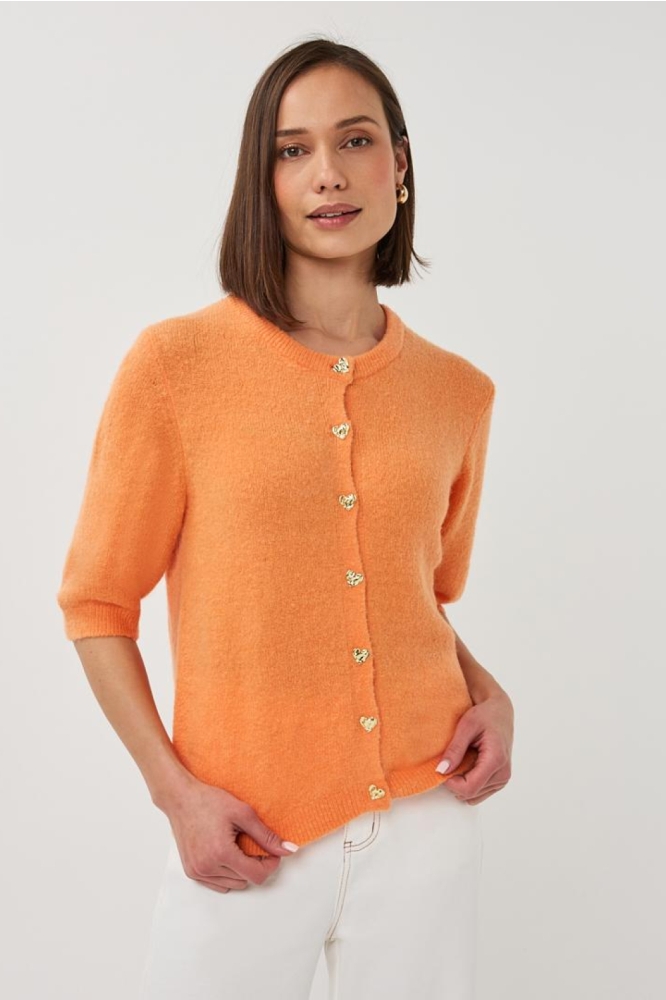 EsQualo oranje dames vest | Model vooraanzicht