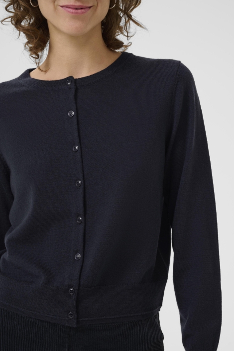 Part Two blauwe dames vest | Close up