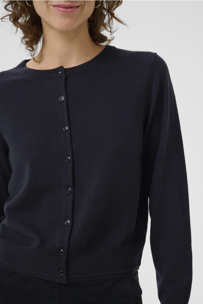 Part Two blauwe dames vest | Close up