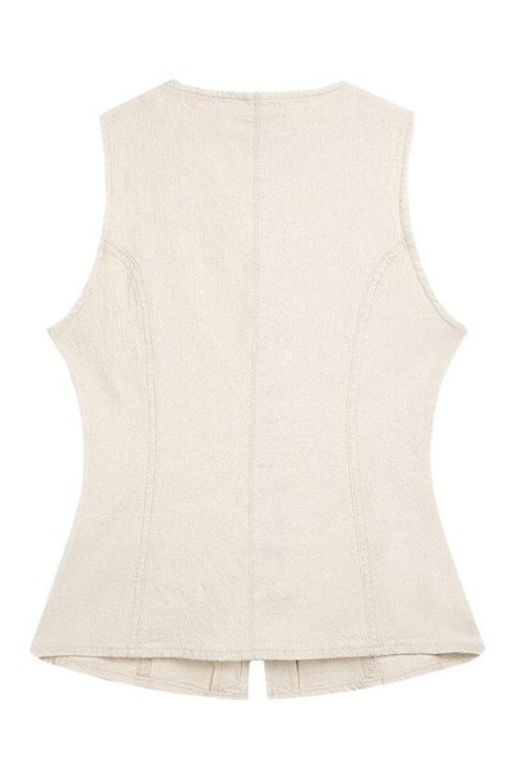 LTB beige dames gilet | Achteraanzicht