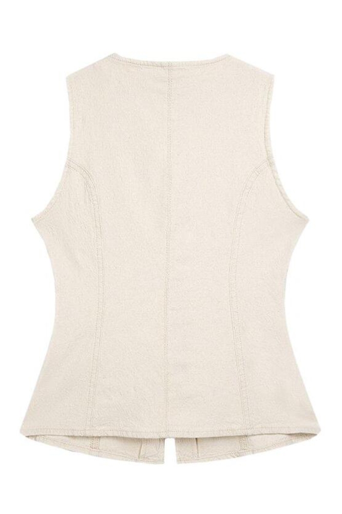 LTB beige dames gilet | Achteraanzicht