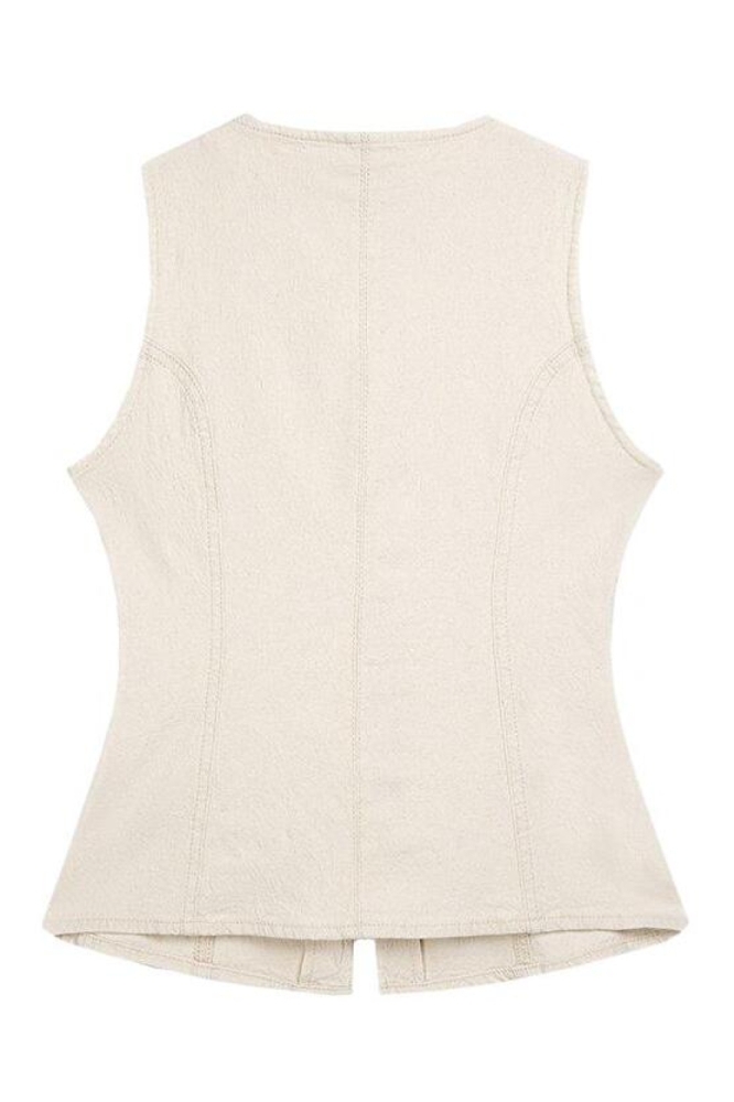LTB beige dames gilet | Achteraanzicht