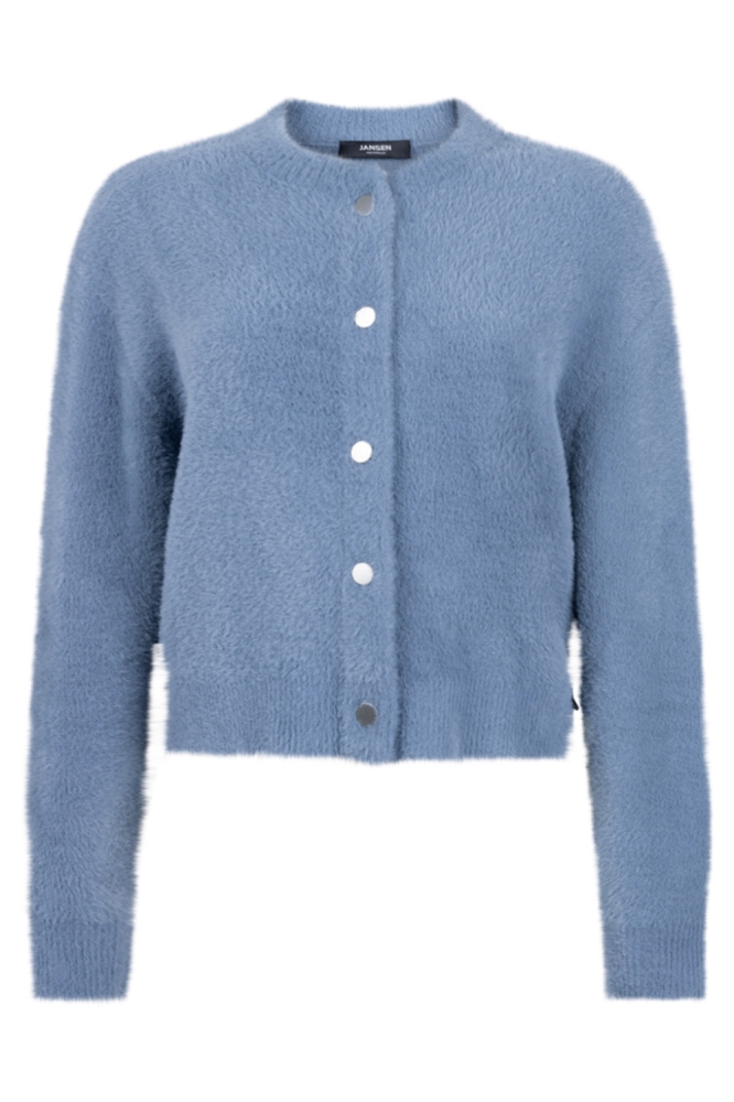 Juffrouw Jansen blauwe dames vest | Vooraanzicht