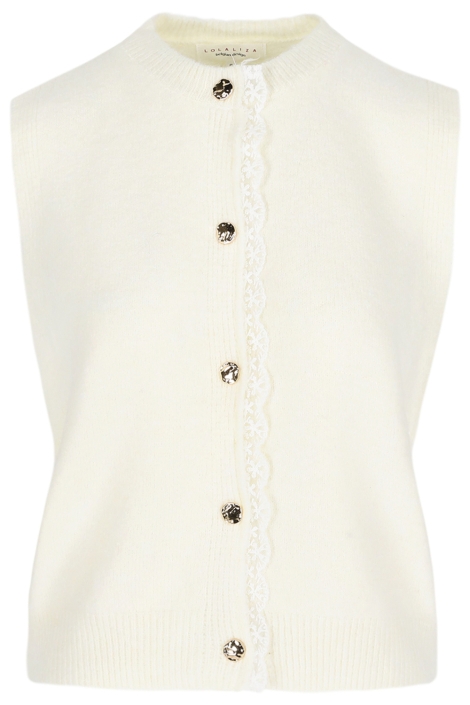 LolaLiza witte dames gilet | Vooraanzicht