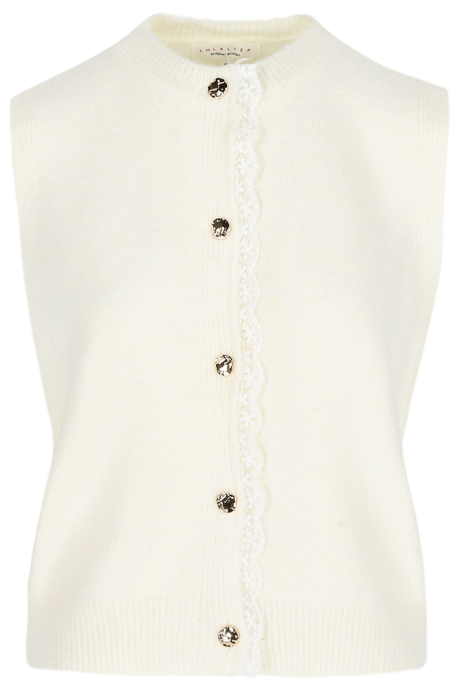 LolaLiza witte dames gilet | Vooraanzicht
