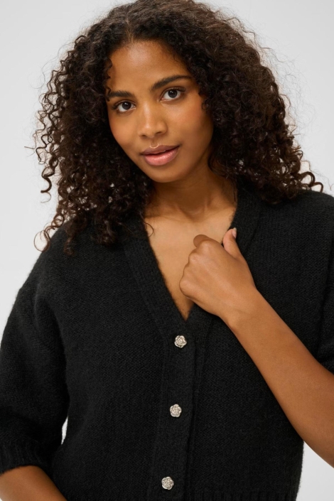 Kaffe zwarte dames vest | Close up