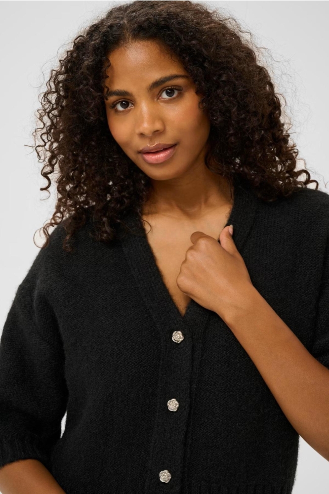 Kaffe zwarte dames vest | Close up