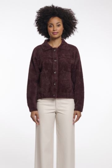 Rino & Pelle Vest BOXY JACKET BUBBLY 5002514 Chocolate bean