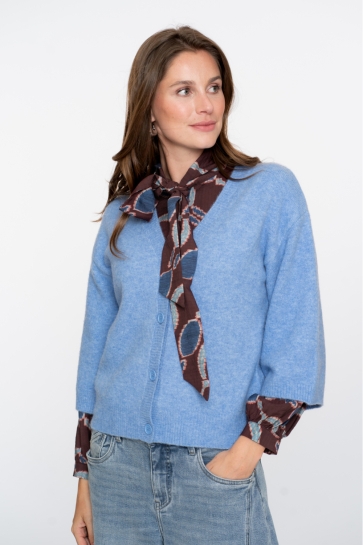 Geisha VEST MET V HALS EN DRIEKWART WIJDE MOUWEN 54532 14 BLUE