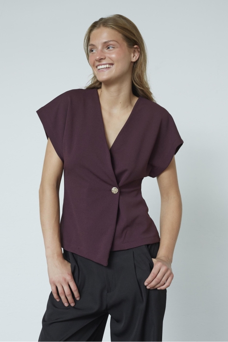 SisterS point bordeaux dames t-shirt | Model vooraanzicht