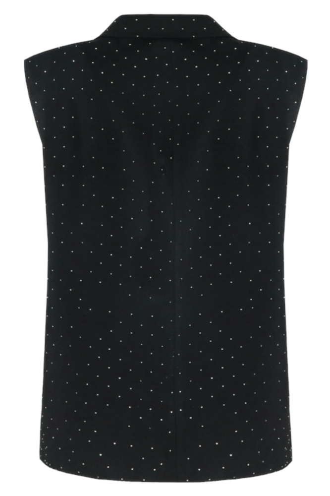 Fluresk zwarte dames gilet | Achteraanzicht