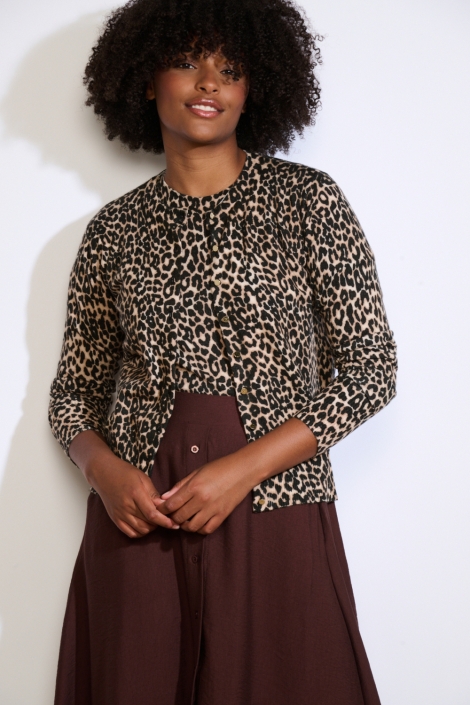 LolaLiza beige dames vest | Model vooraanzicht