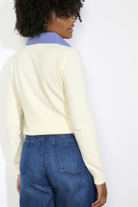 LolaLiza beige dames vest | Model achteraanzicht