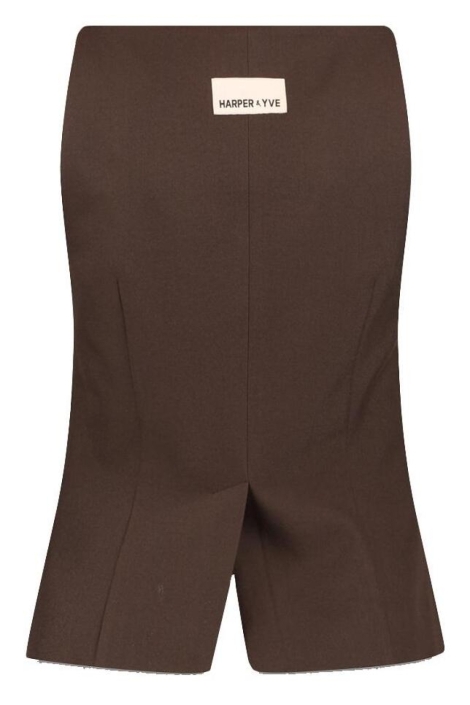 Harper & Yve bruine dames gilet | Achteraanzicht