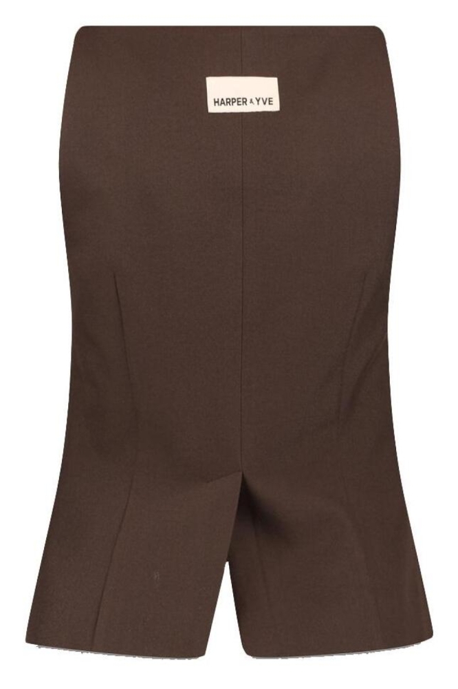 Harper & Yve bruine dames gilet | Achteraanzicht