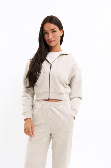 Malelions Vest CROPPED ZIP HOODIE MD1 AW25 25 GREY MELANGE