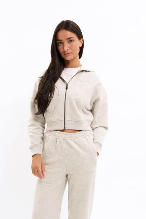 Malelions grijze dames vest | Model vooraanzicht