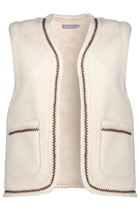 Geisha beige dames gilet | Vooraanzicht
