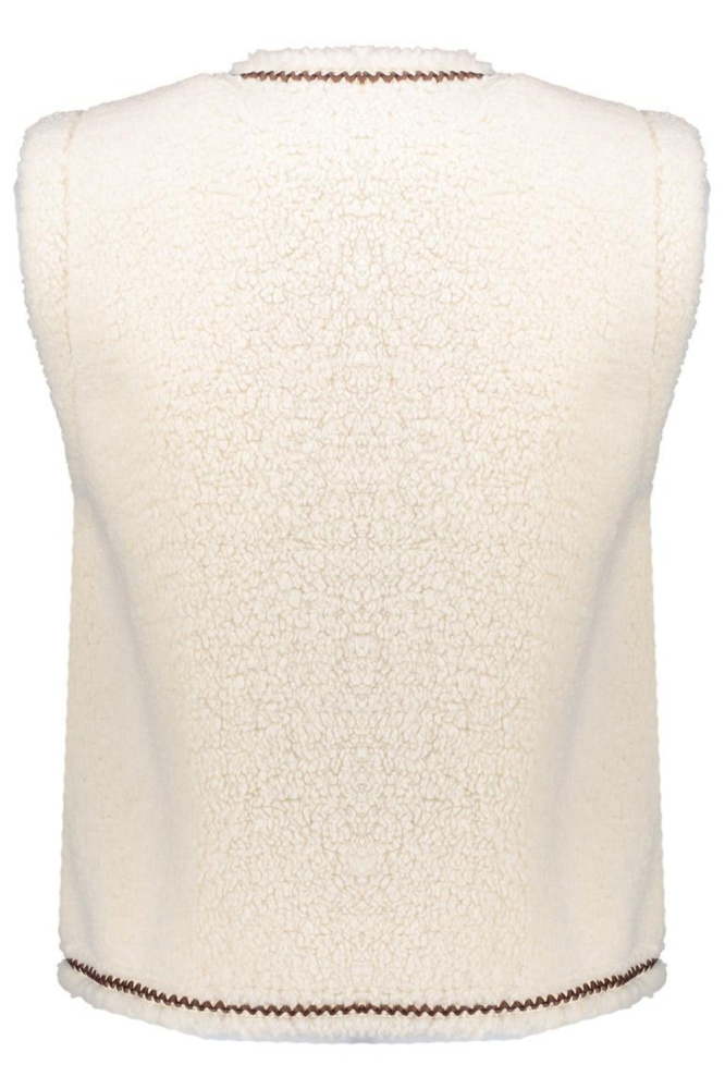 Geisha beige dames gilet | Achteraanzicht