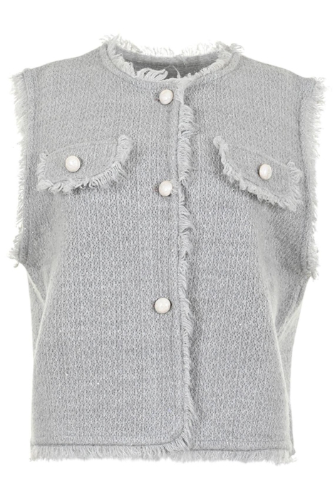 Maicazz grijze dames gilet | Vooraanzicht