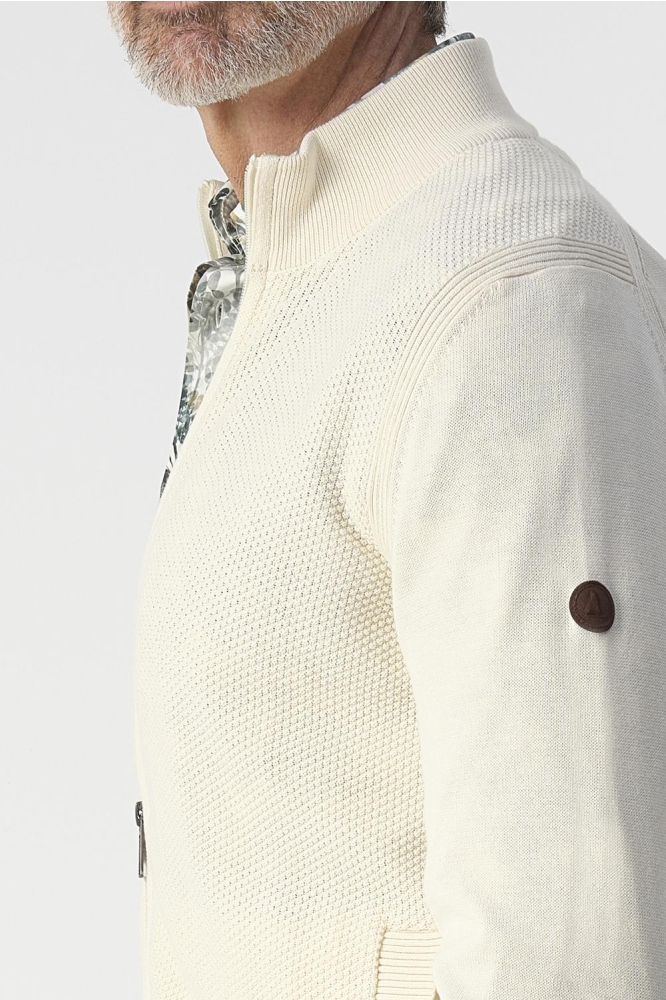Campbell beige heren vest | Close up