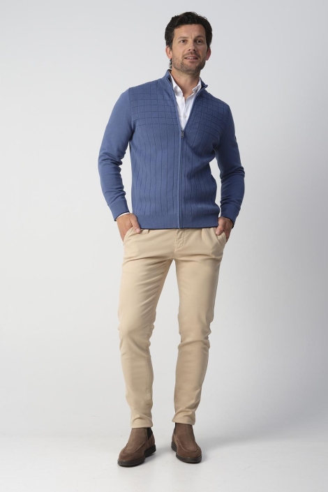 Campbell blauwe heren vest | Model