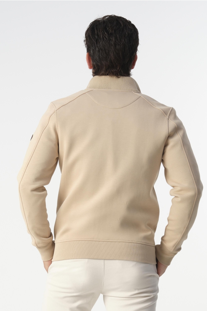 Campbell beige heren vest | Model achteraanzicht