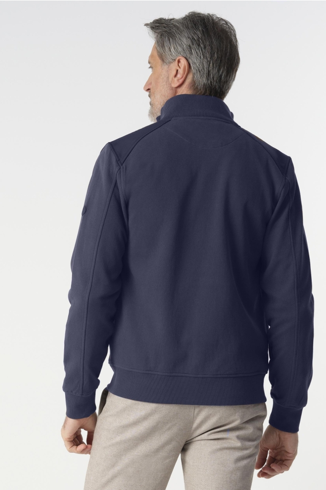 Campbell blauwe heren vest | Model achteraanzicht