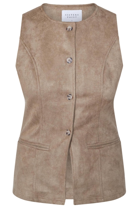 SisterS point camel dames gilet | Vooraanzicht