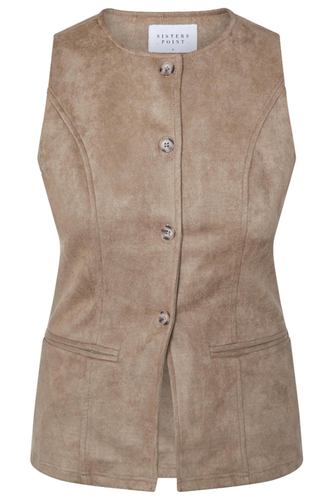 SisterS point camel dames gilet | Vooraanzicht