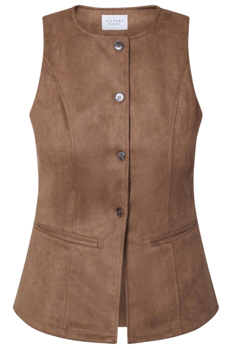 SisterS point cognac dames gilet | Vooraanzicht