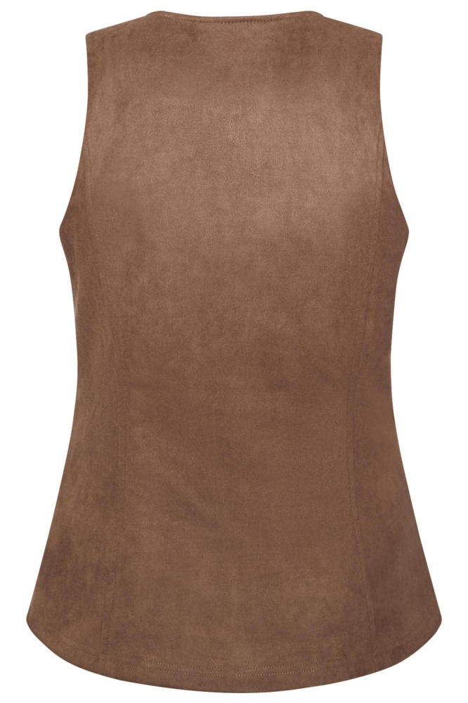 SisterS point cognac dames gilet | Achteraanzicht