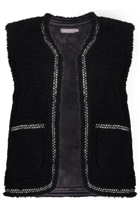 Geisha zwarte dames gilet | Vooraanzicht