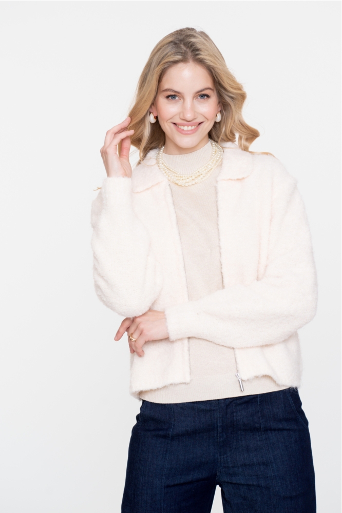 Geisha witte dames vest | Model vooraanzicht